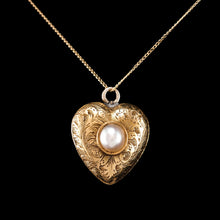 Load image into Gallery viewer, Antique Victorian 18ct Gold Heart Shaped Charm Pendant with Pearl - c.1890