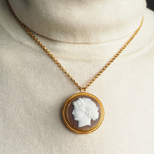 Load image into Gallery viewer, Antique Victorian Cameo 18ct Gold Brooch/Pendant Necklace - c.1880