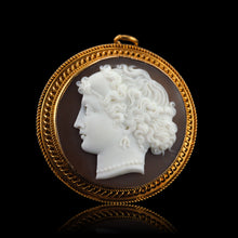 Load image into Gallery viewer, Antique Victorian Cameo 18ct Gold Brooch/Pendant Necklace - c.1880