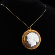 Load image into Gallery viewer, Antique Victorian Cameo 18ct Gold Brooch/Pendant Necklace - c.1880