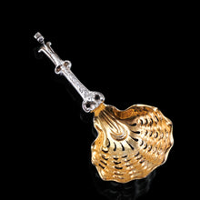 Load image into Gallery viewer, Antique Victorian Sterling Silver Sugar Spoon Oyster Shell Design - George Fox 1867