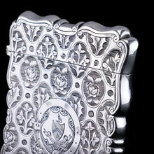 Load image into Gallery viewer, Antique Victorian Sterling Silver Card Case/Wallet with Thistle, Shamrock, Rose Pattern - Alfred Taylor 1861