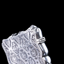 Load image into Gallery viewer, Antique Victorian Sterling Silver Card Case/Wallet with Thistle, Shamrock, Rose Pattern - Alfred Taylor 1861