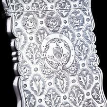 Load image into Gallery viewer, Antique Victorian Sterling Silver Card Case/Wallet with Thistle, Shamrock, Rose Pattern - Alfred Taylor 1861