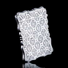 Load image into Gallery viewer, Antique Victorian Sterling Silver Card Case/Wallet with Thistle, Shamrock, Rose Pattern - Alfred Taylor 1861