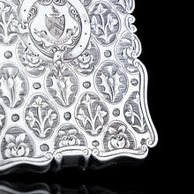 Load image into Gallery viewer, Antique Victorian Sterling Silver Card Case/Wallet with Thistle, Shamrock, Rose Pattern - Alfred Taylor 1861