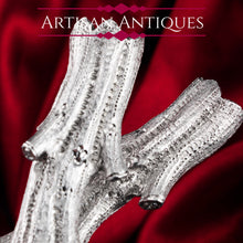 Load image into Gallery viewer, Antique Victorian Solid Silver Naturalistic Cutlery Rests/Holders - Edinburgh 19th c.