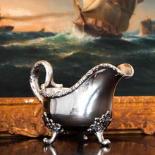 Load image into Gallery viewer, Rare Antique Victorian Sterling Silver Naturalistic Sauce Boat with Fabulous Acorn Design - London 1881