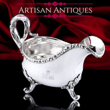 Load image into Gallery viewer, Rare Antique Victorian Sterling Silver Naturalistic Sauce Boat with Fabulous Acorn Design - London 1881