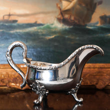 Load image into Gallery viewer, Rare Antique Victorian Sterling Silver Naturalistic Sauce Boat with Fabulous Acorn Design - London 1881