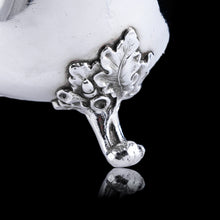 Load image into Gallery viewer, Rare Antique Victorian Sterling Silver Naturalistic Sauce Boat with Fabulous Acorn Design - London 1881