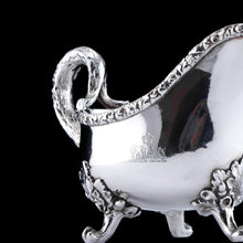 Load image into Gallery viewer, Rare Antique Victorian Sterling Silver Naturalistic Sauce Boat with Fabulous Acorn Design - London 1881