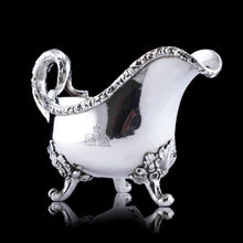 Load image into Gallery viewer, Rare Antique Victorian Sterling Silver Naturalistic Sauce Boat with Fabulous Acorn Design - London 1881