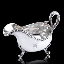 Load image into Gallery viewer, Rare Antique Victorian Sterling Silver Naturalistic Sauce Boat with Fabulous Acorn Design - London 1881