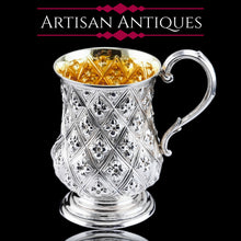 Load image into Gallery viewer, Antique Victorian Solid Silver Mug Abercorn/Pineapple Design - Martin Hall & Co 1868