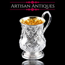 Load image into Gallery viewer, Antique Victorian Solid Silver Mug Abercorn/Pineapple Design - Martin Hall & Co 1868
