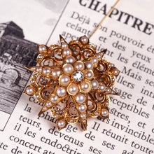 Load image into Gallery viewer, Antique Victorian 18ct Gold Diamond Pearl Star Necklace/Pendant/Brooch - c.1890