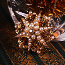Load image into Gallery viewer, Antique Victorian 18ct Gold Diamond Pearl Star Necklace/Pendant/Brooch - c.1890