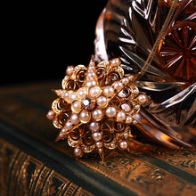 Load image into Gallery viewer, Antique Victorian 18ct Gold Diamond Pearl Star Necklace/Pendant/Brooch - c.1890
