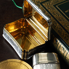 Load image into Gallery viewer, Antique Solid Silver Table Snuff Box, Cartouche Shape and Engraved - Edward Smith 1854