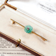 Load image into Gallery viewer, A Spectacular Chalcedony & Diamond 15ct Gold Brooch with Translucent Flower Design - 20th C.