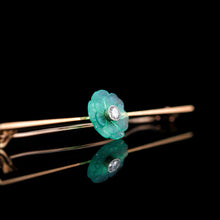 Load image into Gallery viewer, A Spectacular Chalcedony & Diamond 15ct Gold Brooch with Translucent Flower Design - 20th C.