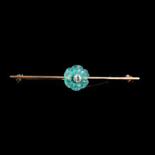 Load image into Gallery viewer, A Spectacular Chalcedony & Diamond 15ct Gold Brooch with Translucent Flower Design - 20th C.
