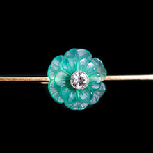 Load image into Gallery viewer, A Spectacular Chalcedony & Diamond 15ct Gold Brooch with Translucent Flower Design - 20th C.