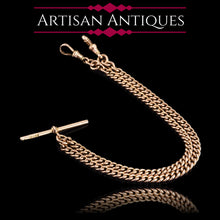 Load image into Gallery viewer, Antique 9ct Gold Albert Chain with T Bar 41cm 29.9g - Birmingham c.1910