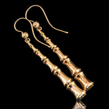 Load image into Gallery viewer, Antique Bamboo Design Earrings 9K Gold - c.1920