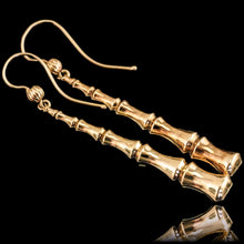 Load image into Gallery viewer, Antique Bamboo Design Earrings 9K Gold - c.1920