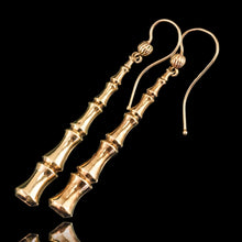 Load image into Gallery viewer, Antique Bamboo Design Earrings 9K Gold - c.1920