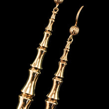 Load image into Gallery viewer, Antique Bamboo Design Earrings 9K Gold - c.1920