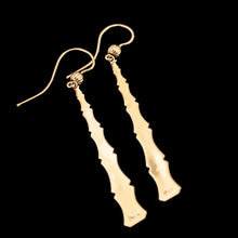 Load image into Gallery viewer, Antique Bamboo Design Earrings 9K Gold - c.1920