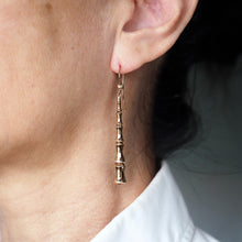 Load image into Gallery viewer, Antique Bamboo Design Earrings 9K Gold - c.1920