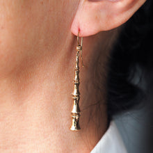 Load image into Gallery viewer, Antique Bamboo Design Earrings 9K Gold - c.1920