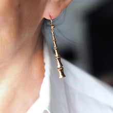 Load image into Gallery viewer, Antique Bamboo Design Earrings 9K Gold - c.1920