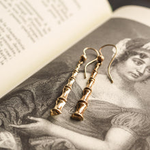 Load image into Gallery viewer, Antique Bamboo Design Earrings 9K Gold - c.1920