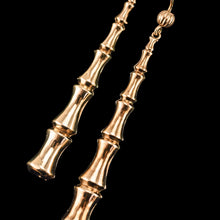 Load image into Gallery viewer, Antique Bamboo Design Earrings 9K Gold - c.1920