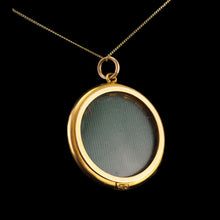 Load image into Gallery viewer, Antique 9ct Gold Blue Enamel Pendant Necklace Locket with Seed Pearls c.1900