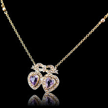 Load image into Gallery viewer, Antique Edwardian Heart Necklace Amethyst & Seed Pearl 9K Gold - c.1910