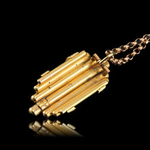 Load image into Gallery viewer, Antique Victorian 18K Gold Rose Cut Diamond & Blue Enamel Pendant - c.1880