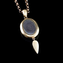 Load image into Gallery viewer, Antique Victorian 15K Gold Blue Enamel & Pearl Pendant Locket Necklace - c.1880