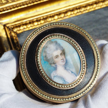 Load image into Gallery viewer, Antique French Gold Mounted Circular Snuff/Tobacco Box, Portrait of a Lady in the Manner of Cosway - 18th c.