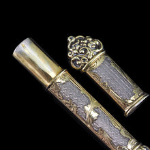 Load image into Gallery viewer, Antique French Silver Etui Parcel Gilt Fine Engravings & Engine Turning - 19th C.