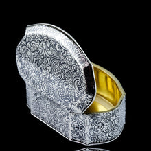 Load image into Gallery viewer, Antique French Solid Silver Niello Table Snuff Box - c.1880