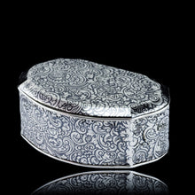 Load image into Gallery viewer, Antique French Solid Silver Niello Table Snuff Box - c.1880