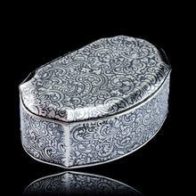 Load image into Gallery viewer, Antique French Solid Silver Niello Table Snuff Box - c.1880