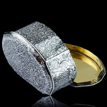 Load image into Gallery viewer, Antique French Solid Silver Niello Table Snuff Box - c.1880