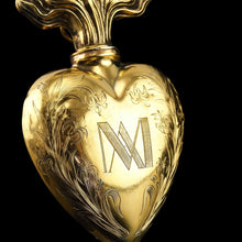 Load image into Gallery viewer, Antique Silver Gilt Heart Perfume Scent Bottle Flask - French 19th c.